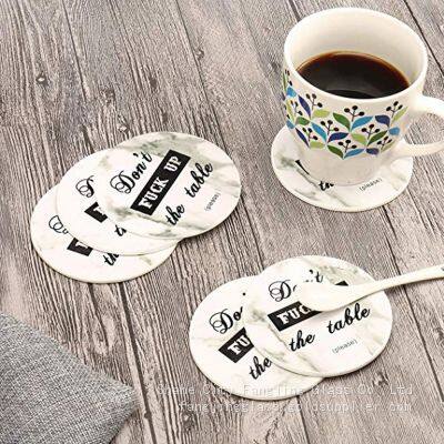 Funny Coffee Coaster Glass Pads, Coffee Table Coasters, Tempered Glass Drink Coasters photo-2