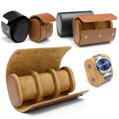 Wholesale 1 2 3 Slot Wristwatch Travel case Caja Para Reloj Custom Portable Luxury Leather Watch Roll Holder Boxes Cases for Men
