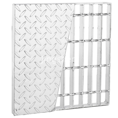 Hot-dip galvanized steel grating for ground surfaces and trenches, serrated surface grating bars