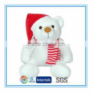 Plush polar bear christmas decoration