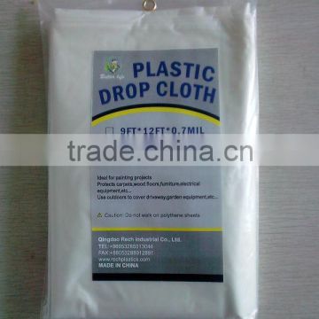 LDPE clear plastic drop cloth