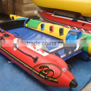 High speed inflatable racing boat catamaran