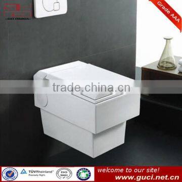 European p-trap square wall hung toilet