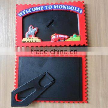 3D pvc Mongolia photo frame, custom rubber photo frame