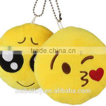 2015 wholesale hot sell New Product cute emoji emoticon custom keychain plush toy