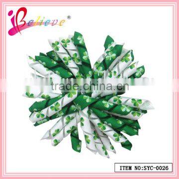 Fast delivery Chinese factory wholesale frizzy clover ribbon fashion hair clip accessories (SYC-0029)