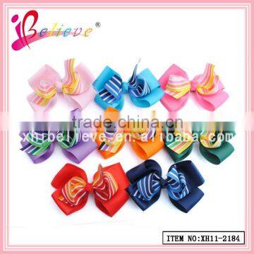 Chinese Yiwu market ribbon bow hair alligator clip,ribbon bow hair accessories for girls