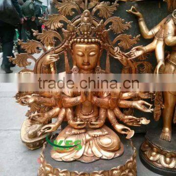 Bronze sitting indian buddha sculpture