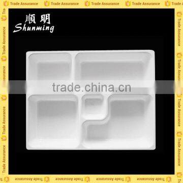 White plastic food tray