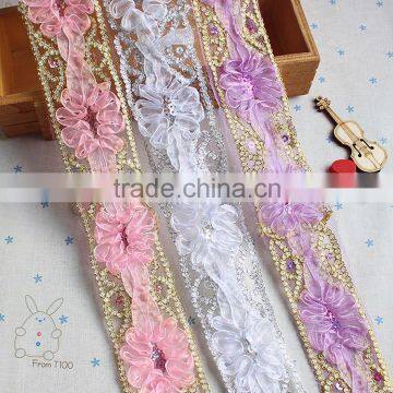 wholesale water soluble Cotton Material embroidery design necklace For ladies dress