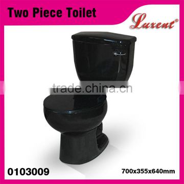 Color Ceramic Siphonic Floor Mounted two piece Toilet Black