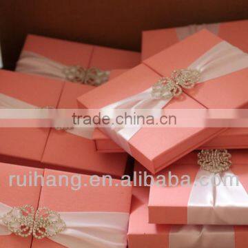 high-end of the wedding invitation card with silk box WS003