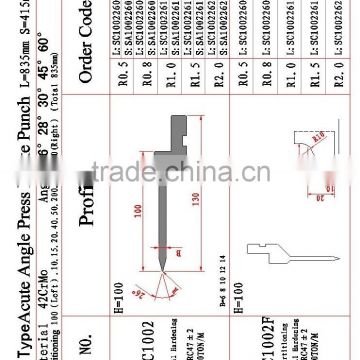 s type acute angle press brake punch