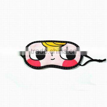 Cute custom travel accessories printed satin silk eye mask