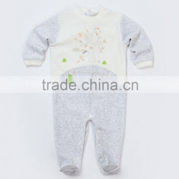 Basic design comfortable baby wear winter velour baby wear