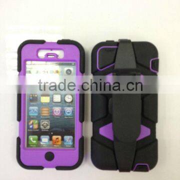 Hybrid Combo Silicone Plastic Hard Mobile Phone Cover Case for iphone 5c With Clamp Holster 3 in 1