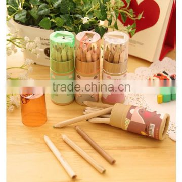 wholesale wooden color pencil , pencil color set with Sharpener