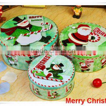 China Alibaba china supplier silver tin box/metal tin container/christmas round tin box