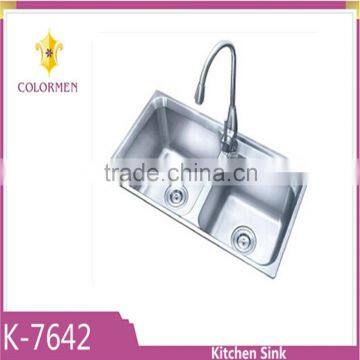 High quality double bowl stainless steel kitchen sink with Waterlet