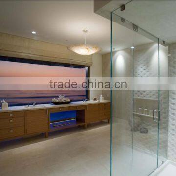 China factory price silk printed glass partition wall for kitchen