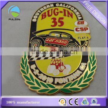 custom Cloisonn imitation synthetic hard enamel gold car pin badge