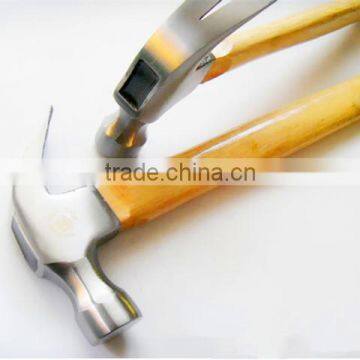 claw hammer with fully polished wooden handle