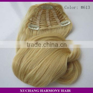 STOCK human hair fringe with different colors