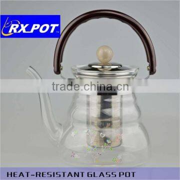 Premium Heat Resistant Glass Tea Pot with Stainless Steel filter 1100S