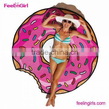 Cheap Polyester Pink Cake Pattern Folding Beach Blanket