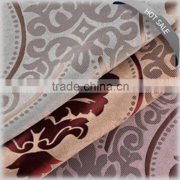 2016 hot sale 100% polyester cheap crumpled fabric for royal style satin jacquard fabric