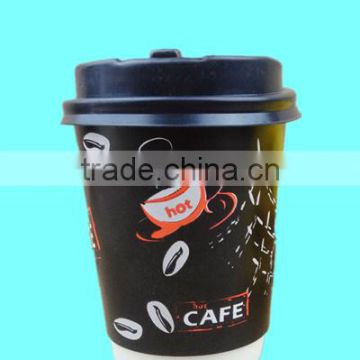 hot disposable double wall coffee paper cup for drink with lid