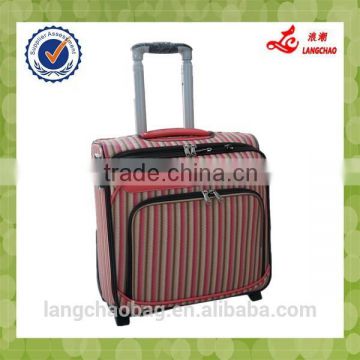 2015 Newly Design PU material Safe Lock Silk Lining Real Push AluminumTrolley Boarding Luggage Bag