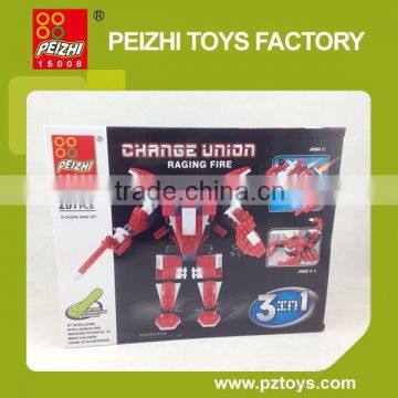 PEIZHI 3 In1 Hot Sale Educational Transformable robot Plastic Toys Building Blocks