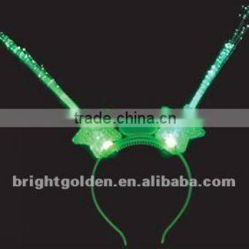 Rainbow led flashing fiber optic head bopper