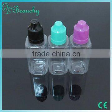 Beauchy 2015 new product 30ml clear e-cig bottle, 30ml pet square bottle, 30ml oil bottle