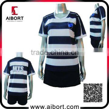 Women soccer jersey stripes t-shirts