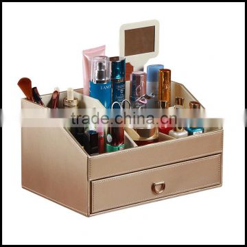 Creative multi function leather cosmetic bo, jewelry store, mirror, dressing table, cosmetic storage bo