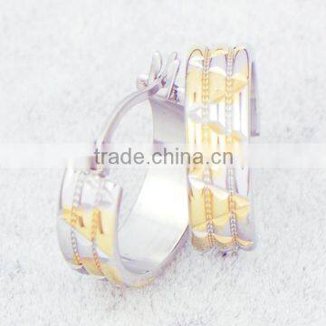 316L stainless steel hoop IP gold plating earrings