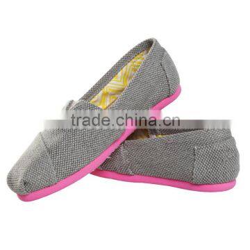 2016 Classics Grey Farrin & Pink Womens Slip On Shoes Canvas Casual Shoes