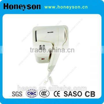 hotel accessories good quality wall mounted hair dryer 1200W hair dryer for hotel guest room