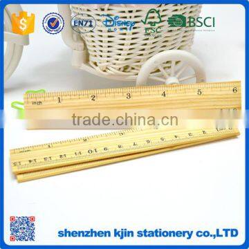 Customized eco friendly 15cm natural wood ruler for kids