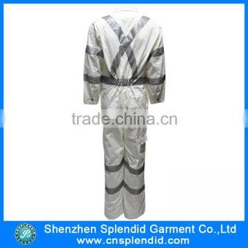 Mens White 3m Reflective Safety Mechanic Work Winter Coverall photo-2