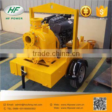 Trailor type High flow rate industrial trash sewage water pump with deutz engine