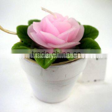 flameless pink rose candle for decoration