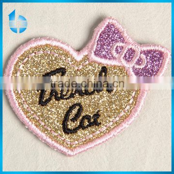 Unregular embroidery label with more colors silk thread for children's camouflage outdoor wear