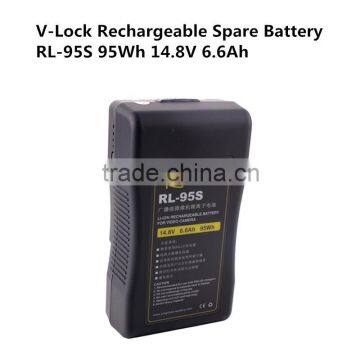 RL-95S 95Wh 14.8V 6.6Ah Lithium V mount V Lock Rechargeable Spare Battery for DSLR Video Camera