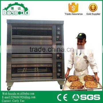 BOSSDA supply 3decks 12trays industrial gas oven for cake with CE certificated