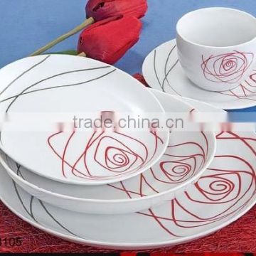 Good quality moon shape ceramic dinnerware set porcelain tableware