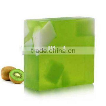 Hot Sale Solid Form Kiwi Fruit Extract Skin Toning Handmade Herbal and Whitening Transparent Soap