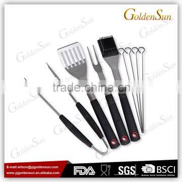 8pcs Stainless Steel BBQ Tool Set With Soft Touch Handle